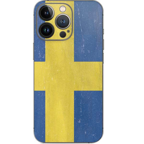 Sweden Flag Distressed iPhone 15 Pro Skin